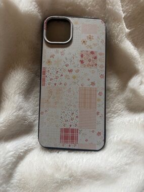 Floral Patchwork Pink Cream Phone Case - Unbranded. For a iphone 15 plus
